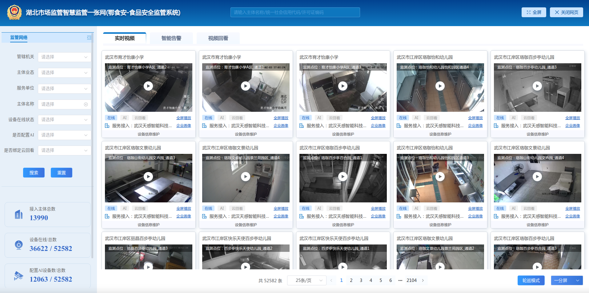  湖北推行互联网+明厨亮灶+AI非现场监管新模式